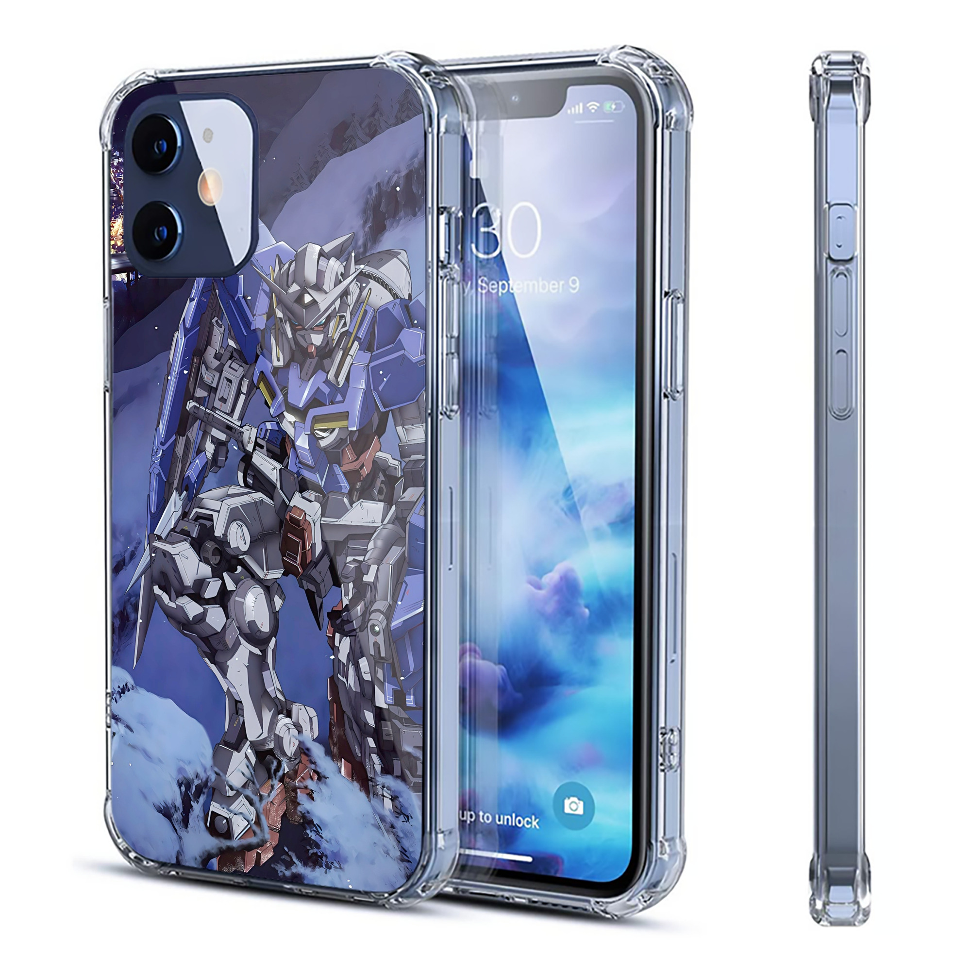 （画像用） 機動戦士ガンダム Mobile Suit Gundam 【iPhone 12シリーズ対応】透明スマホケース（クリアソフトケース）